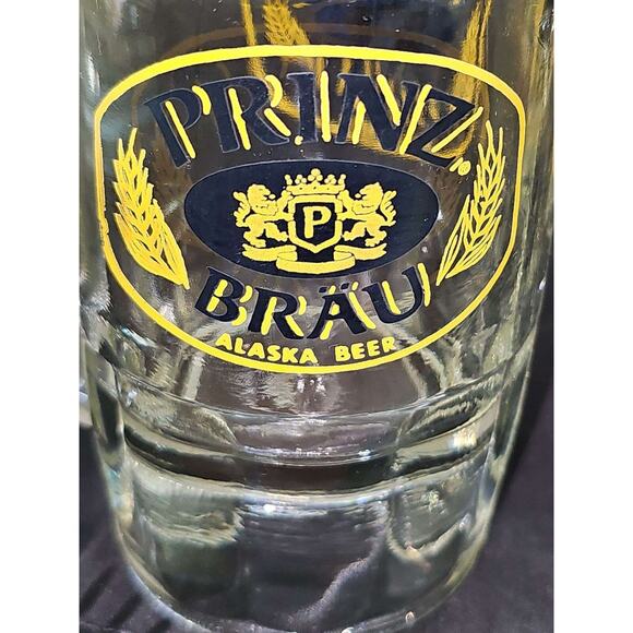 Vintage Original Prinz Brau Alaska Beer Heavy Glass Mug 1979 - One Mug 5" - Picture 2 of 3